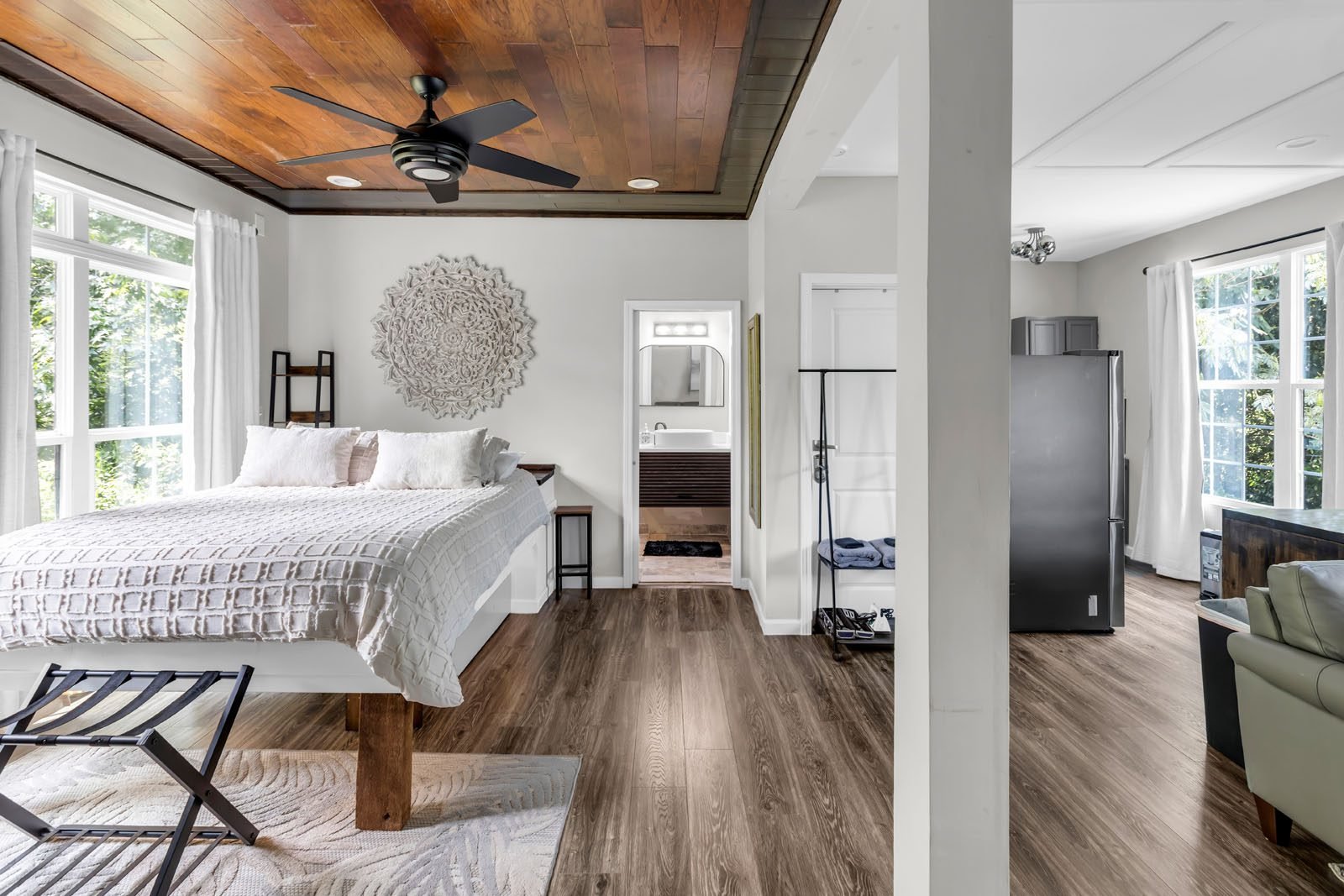 Interior living room Real Estate Photography of an Airbnb listing in Sandy Springs, Georgia