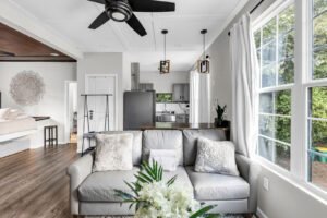 Real Estate Airbnb Living Room listing photography in Sanday Springs, Georgia